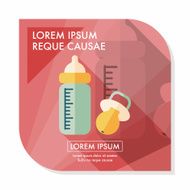 Baby bottle flat icon with long shadow EPS 10 N118