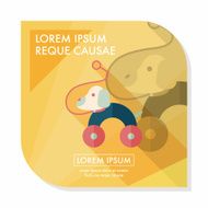 toy dog flat icon with long shadow eps 10 N47
