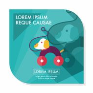 toy dog flat icon with long shadow eps 10 N48