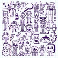 Cartoon wacky doodle set 1 Vector illustration Hand drawn N2