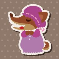 Wolf in Little Red Riding Hood theme elements N8