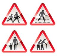 Glossy Signs Caution People