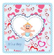 Cute cartoon baby boy card N3