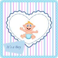 Cute cartoon baby boy card N5