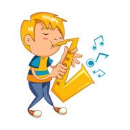 Kid playing sax