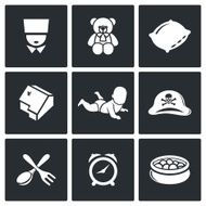 Childhood icons Vector Illustration