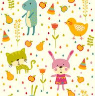 Seamless happy birthday baby background N2