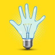 hand light bulb