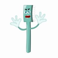 Angry Cartoon Toothbrush Dentist Children Kids Comic N15