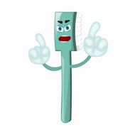 Angry Cartoon Toothbrush Dentist Children Kids Comic N19