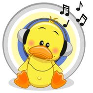 Duck with headphones