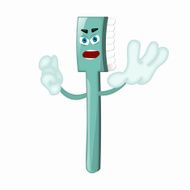 Angry Cartoon Toothbrush Dentist Children Kids Comic N27
