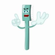 Angry Cartoon Toothbrush Dentist Children Kids Comic N28