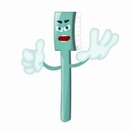 Angry Cartoon Toothbrush Dentist Children Kids Comic N29
