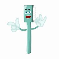 Angry Cartoon Toothbrush Dentist Children Kids Comic N30