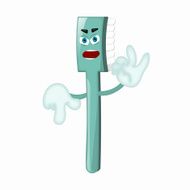 Angry Cartoon Toothbrush Dentist Children Kids Comic N32