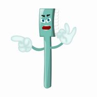 Angry Cartoon Toothbrush Dentist Children Kids Comic N33