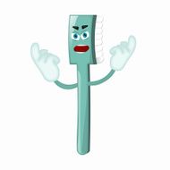 Angry Cartoon Toothbrush Dentist Children Kids Comic N34