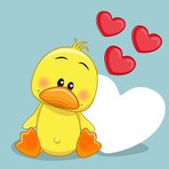 Duck with hearts