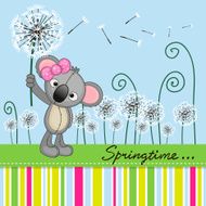 Cute Koala with dandelion N2