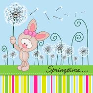 Cute Rabbit with dandelion