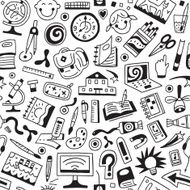 school education art tools - seamless background