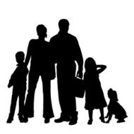 Vector silhouette of a family N82