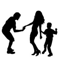 Vector silhouette of a family N83