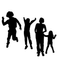 Vector silhouette of a family N84