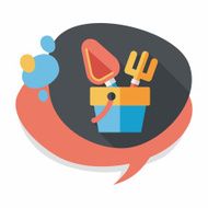 Shovel and bucket toys flat icon with long shadow eps10 N26