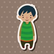 family boy character flat icon elements background eps10 N15