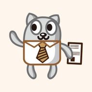 animal cat worker cartoon theme elements N26