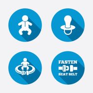 Baby infants icons Fasten seat belt symbols N10