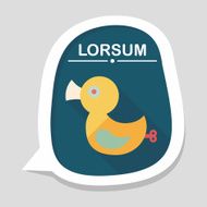 Duck toy flat icon with long shadow eps 10 N44