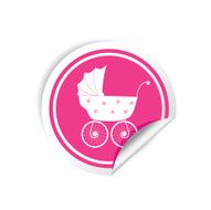 baby carriage sticker vector