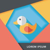 Duck toy flat icon with long shadow eps 10 N45