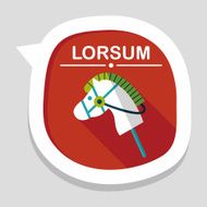 toy horse flat icon with long shadow eps10 N43