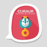 baby Rattle flat icon with long shadow eps10 N277