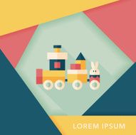 Train toy flat icon with long shadow eps10 N13