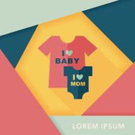 family clothes flat icon with long shadow EPS 10 N20