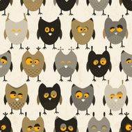 Owl seamless pattern Vector background