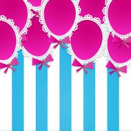 Simple Paper Balloons with Lace and Bows on a Striped