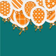 Simple Orange Paper Balloons with Pattern Fill Lace and Bows
