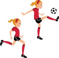 Soccer Girl Cartoon Character Poses