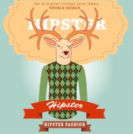 Deer head of Hipster style N4