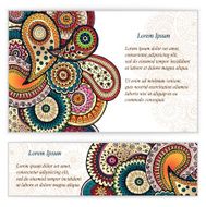 Set of doodle paisley posters for your business N2