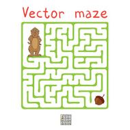 Vector Maze Labyrinth with Marmot and Nut N15