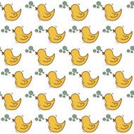 Seamless background with hand drawn ducks