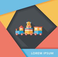 Train toy flat icon with long shadow EPS 10 N60