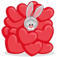 Bunny in hearts